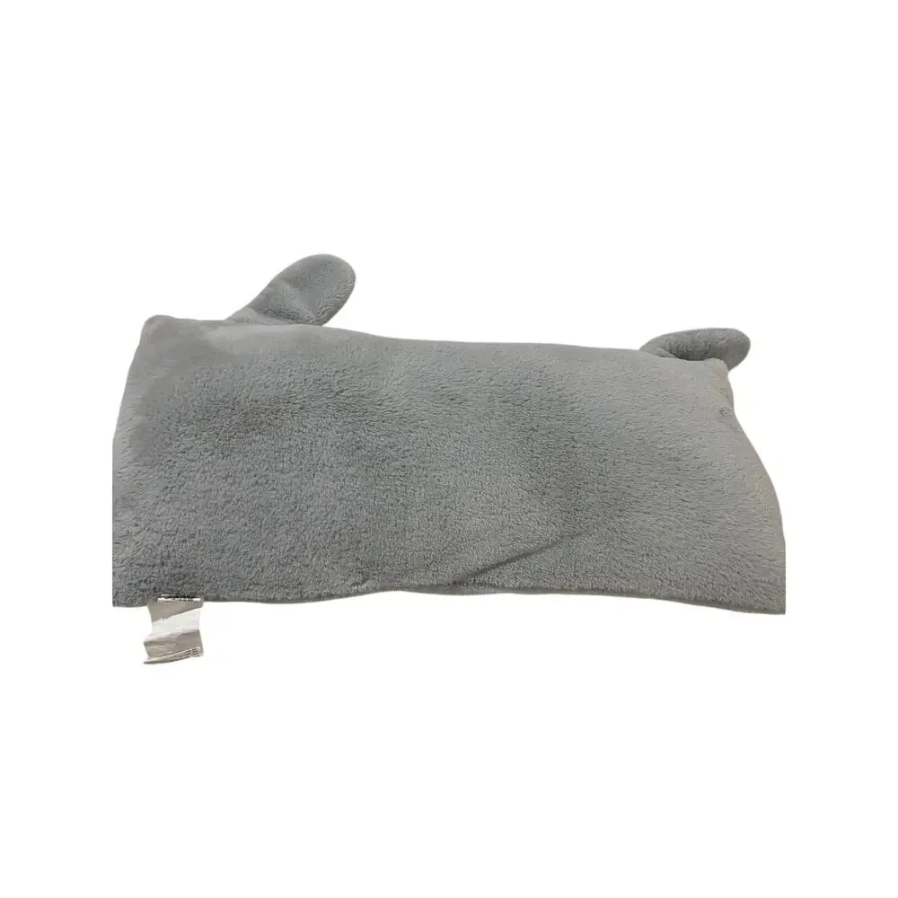 Grey soft adorable small body pillow with floppy wide set ears in grey like new